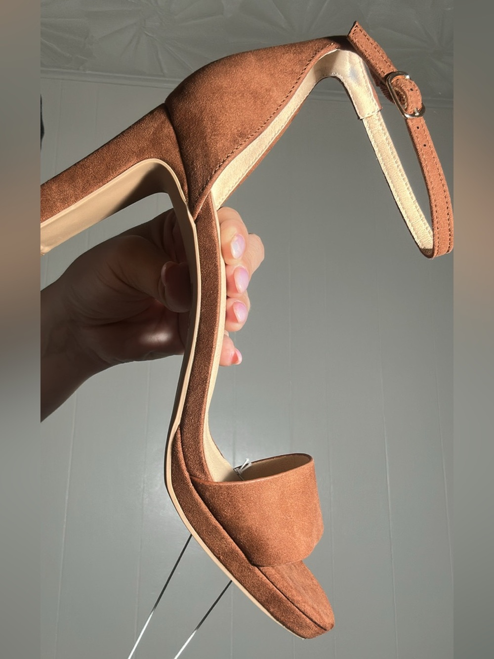 Chinese Laundry Women's Ankle-Strap Suede Block Heel - Brown